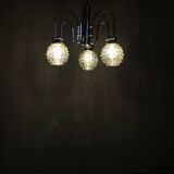 Lustre en chrome et verre des années 1970, Italie
