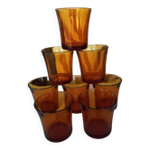 8 verres gobelets Duralex ambre