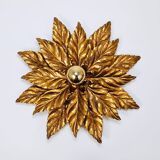 Hans Kögl Hollywood Regency Florentine Wall Light Ceiling Fixture in Gold Metal