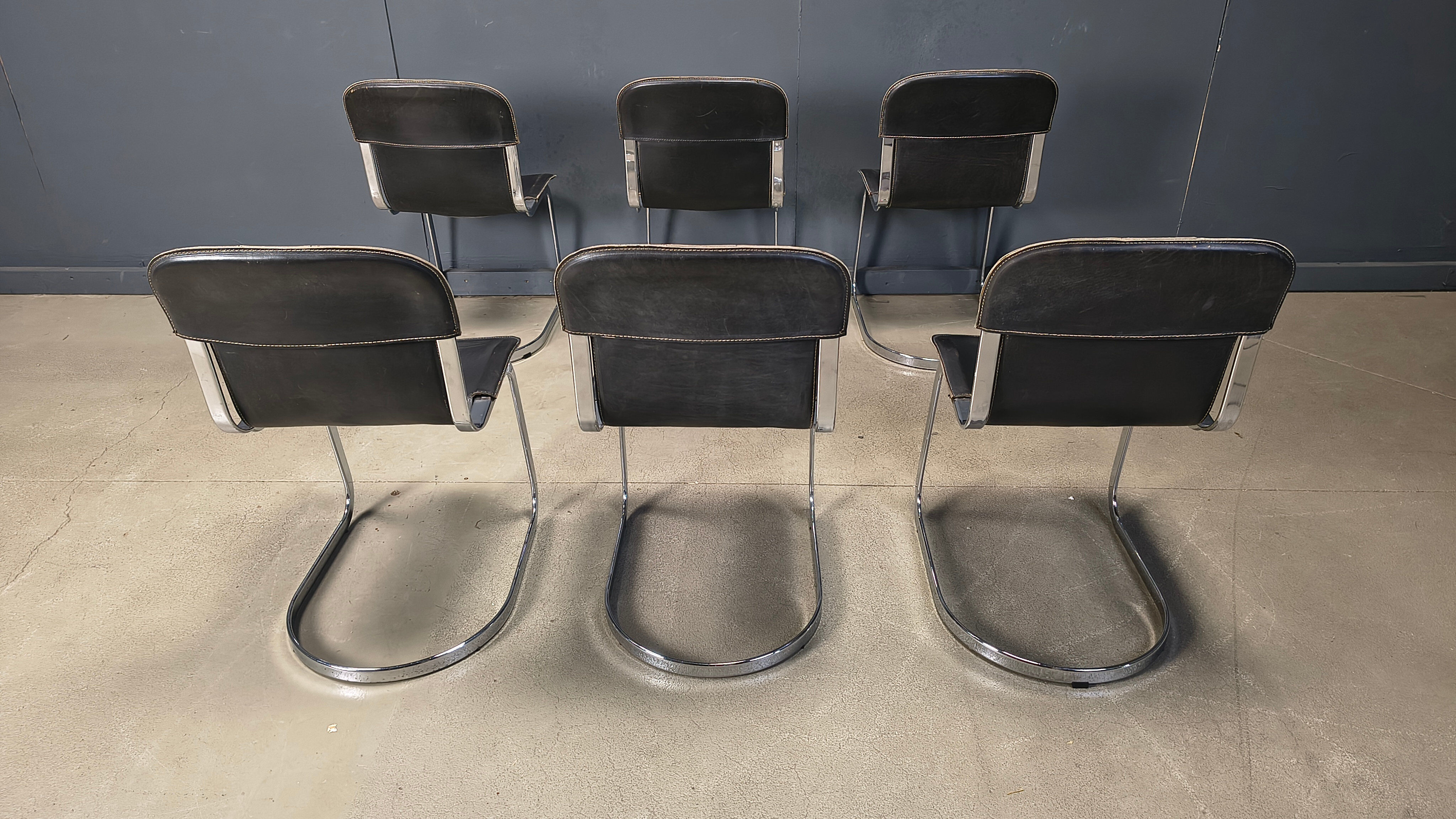 Vintage dining chairs by Cidue set of 6, 1970s