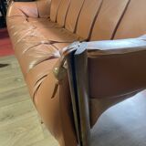 Percival lafer mp-211 sofa set with two armchairs and an ottoman in leather.