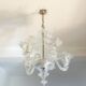 Lustre authentique en verre de Murano – 3 branches – Transparent