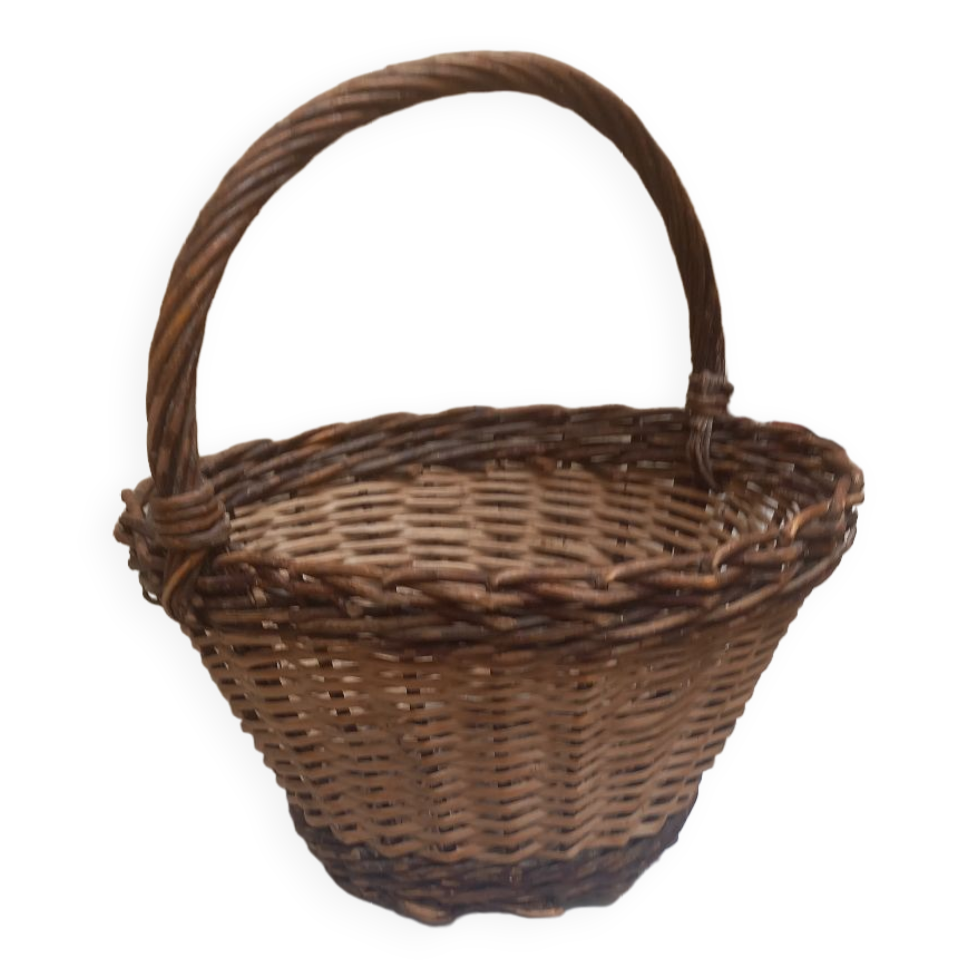 Panier tressé osier et noisetier