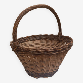 Panier tressé osier et noisetier