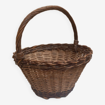 Woven wicker and hazel basket