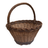 Woven wicker and hazel basket
