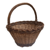 Woven wicker and hazel basket