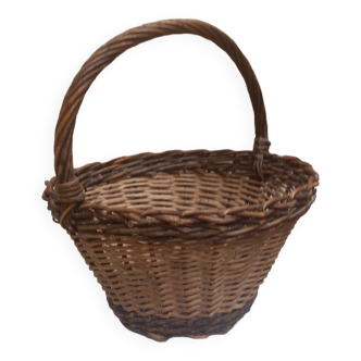 Panier tressé osier et noisetier