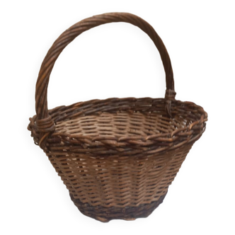 Woven wicker and hazel basket