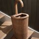 Vintage bamboo and rattan umbrella stand