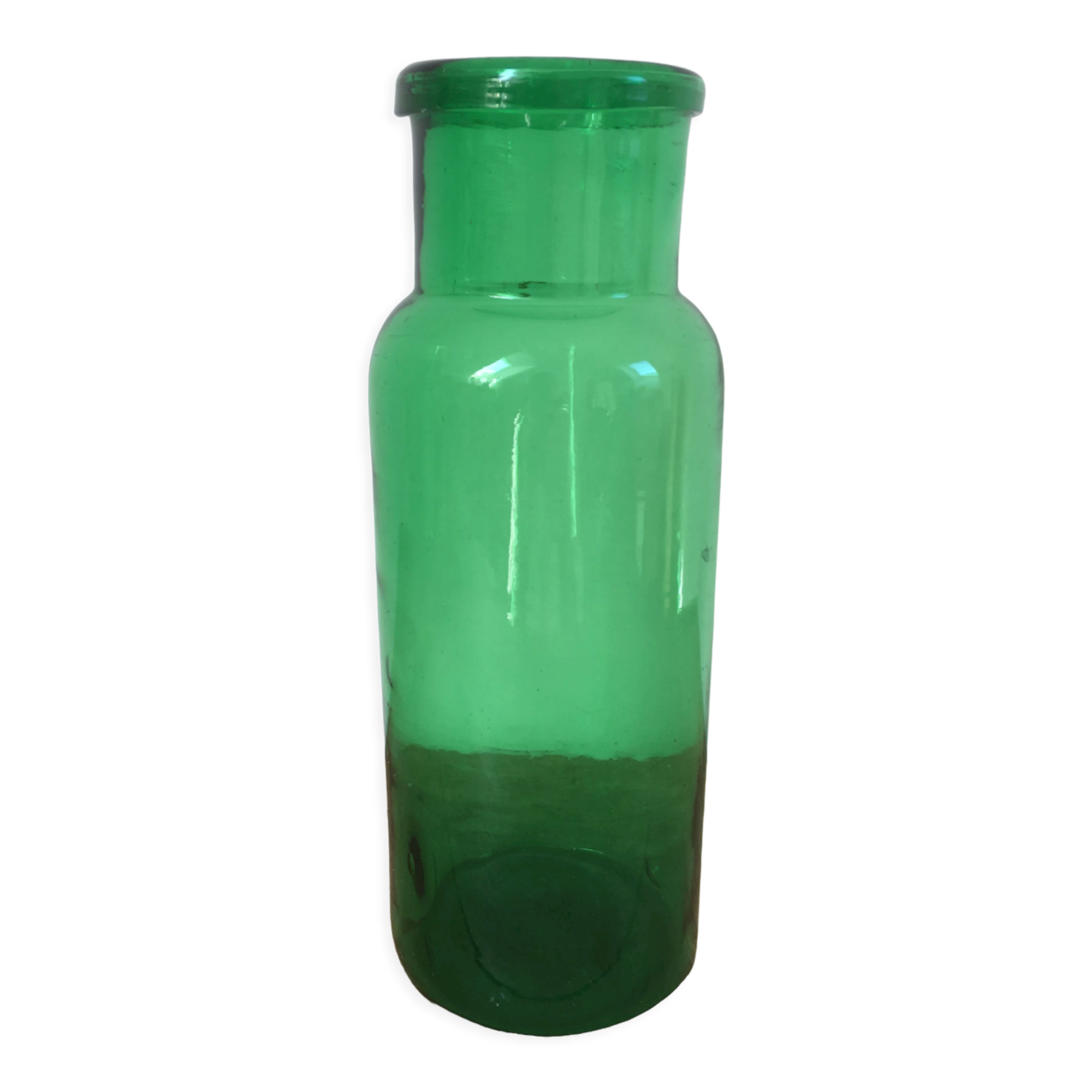 Green glass apothecary jar