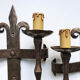 Duo of wrought iron wall lamps Atelier Marolles