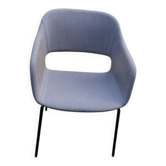 Pedrali Babila fabric armchair with black ash legs.