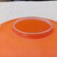Suspension Vintage Opaline Orange et Blanche