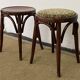 Paire de tabourets bas en bois courbé style "Thonet" vintage