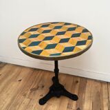 Table de bistrot marqueté