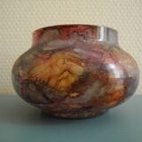 small glass vase Mistigri Chapoutier unique piece signed vintage decor