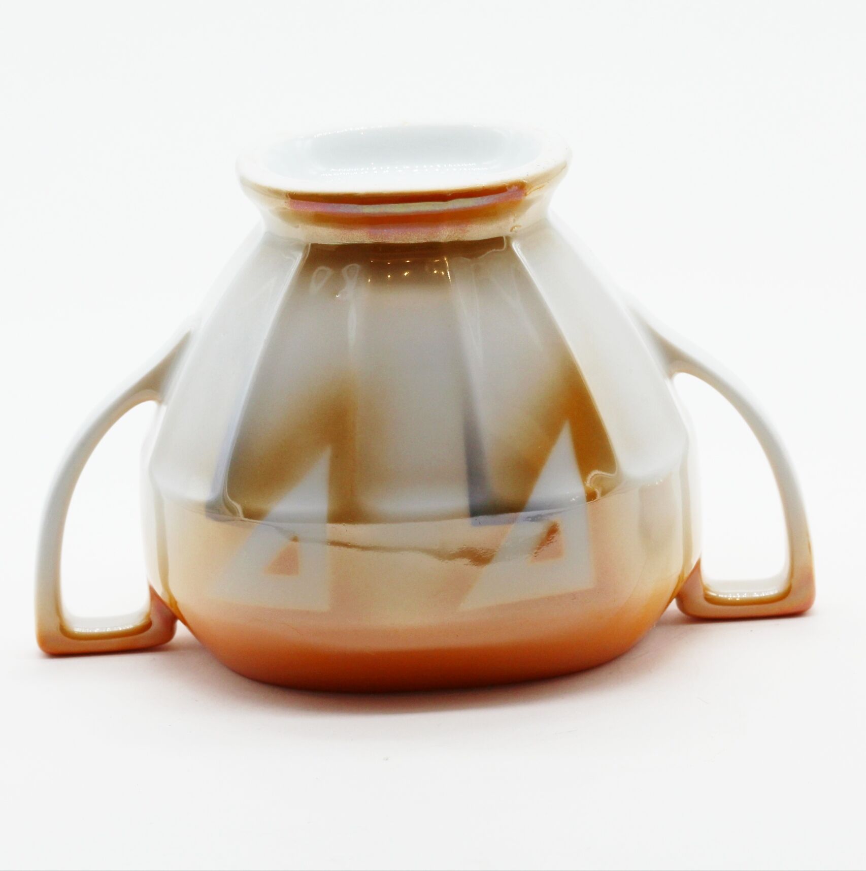 Vintage orange ceramic sugar