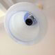 Bell hanging lamp in white and blue opaline 60s