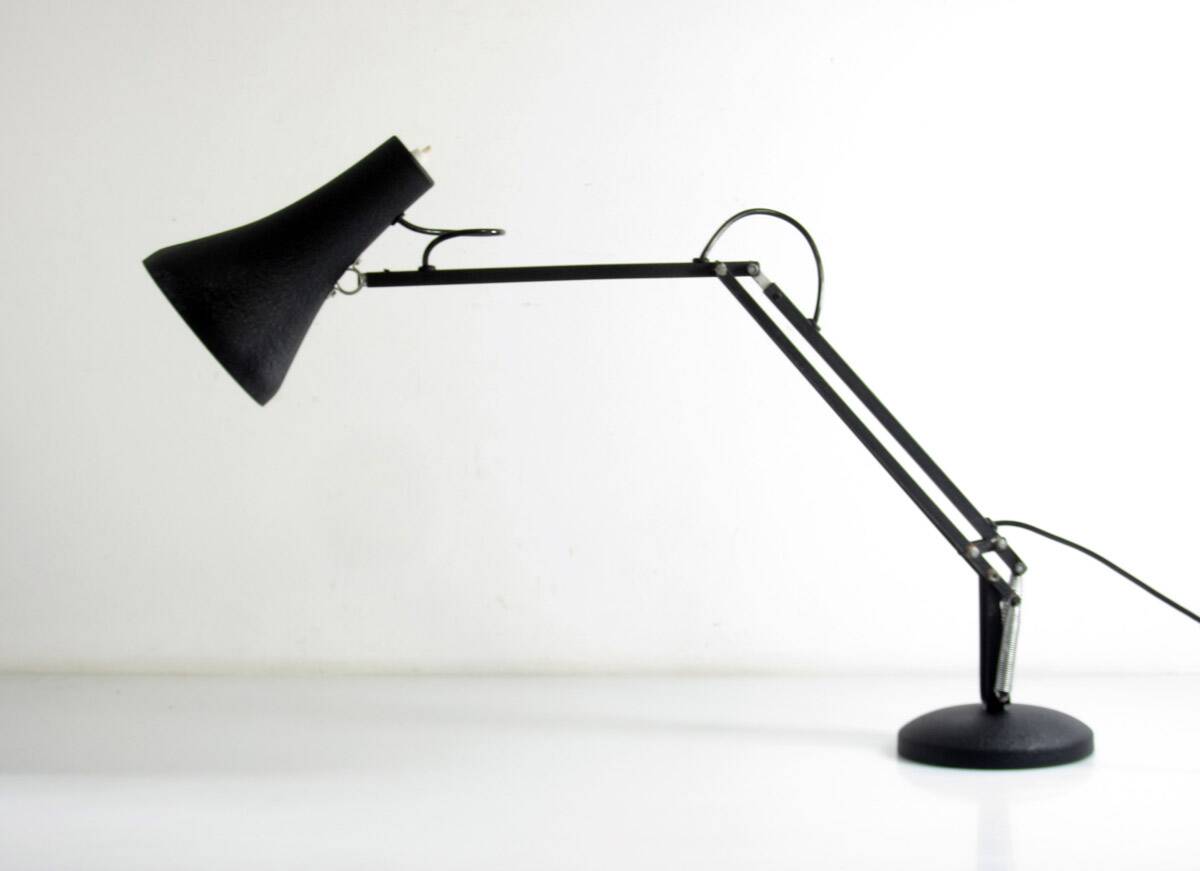 Adjustable vintage Anglepoise desk lamp – Black with rare textured finish