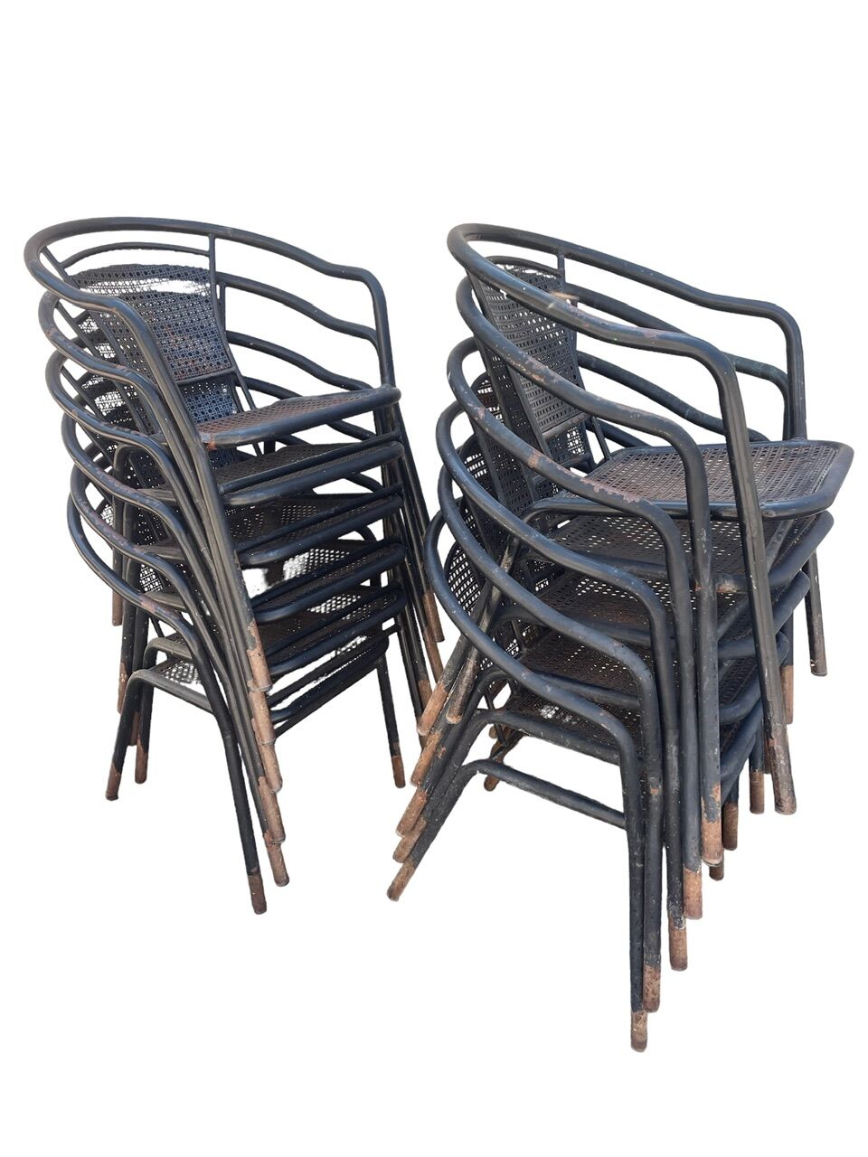12 wrought iron armchairs from the 60s