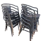 12 fauteuils en fer forgé des années 60