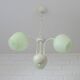 Vintage Elegant Pendant Lamp, Shabby Chic White Chandelier, Mint Green