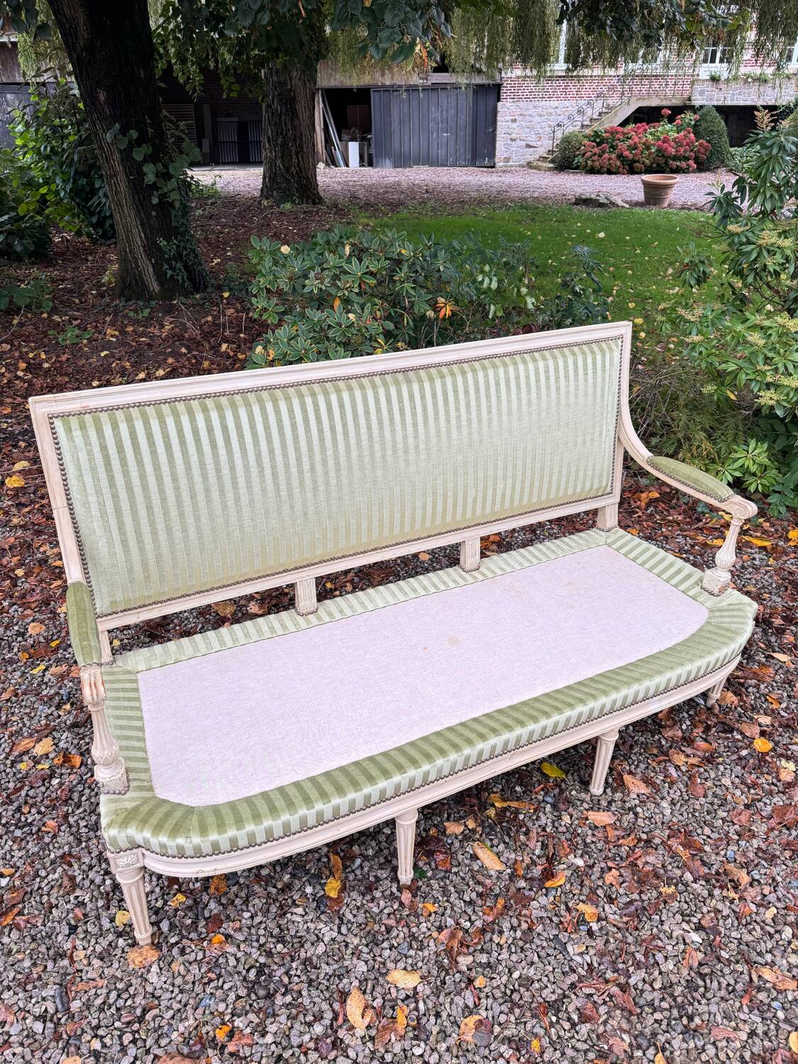 Louis XVI Period Lacquered Wood Bench, 18th Century