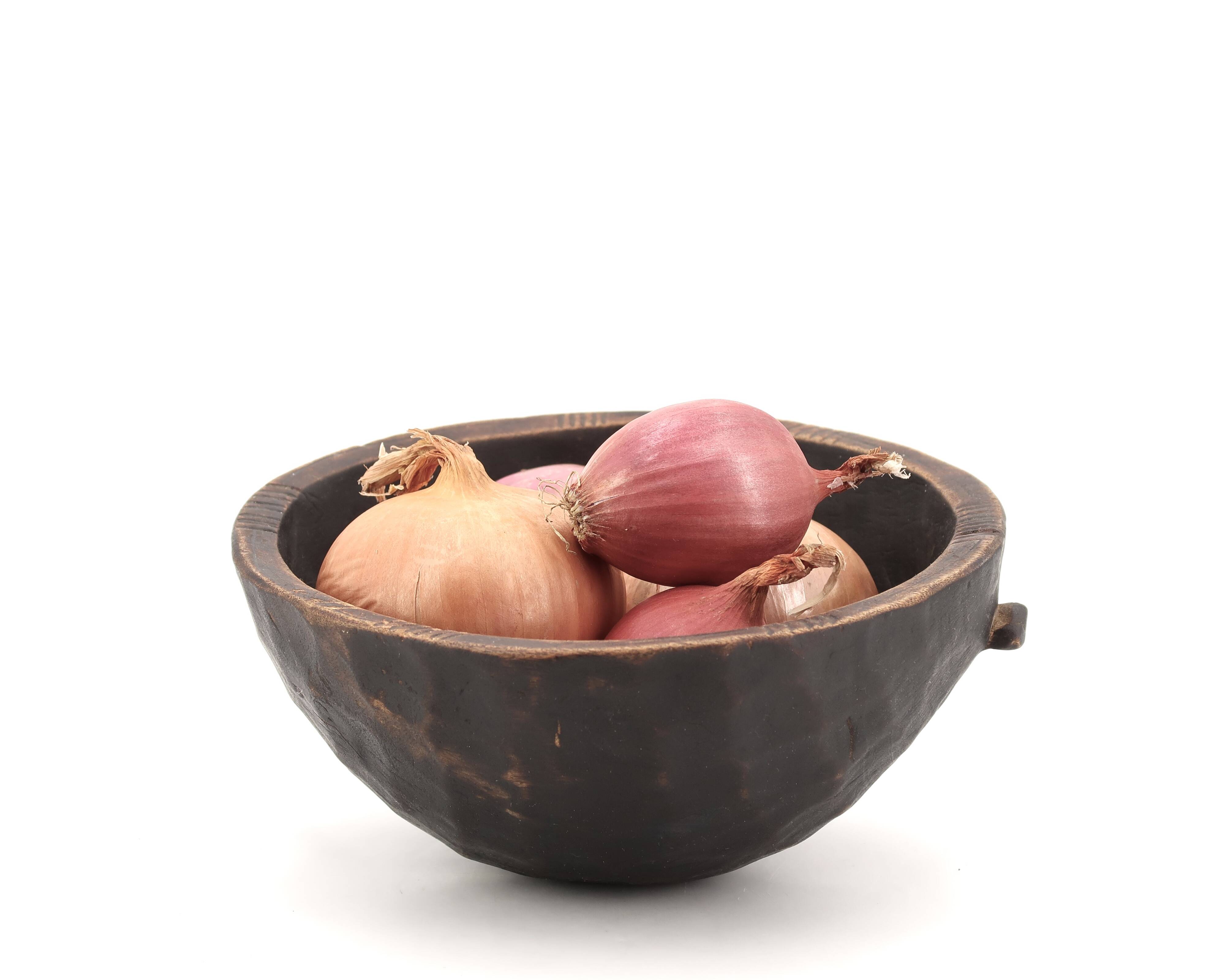 Empty African tumbler pocket dish in blackened wood, 1970s