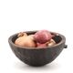 Empty African tumbler pocket dish in blackened wood, 1970s