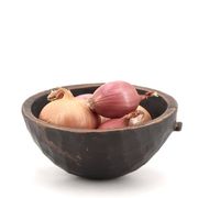 Empty African tumbler pocket dish in blackened wood, 1970s