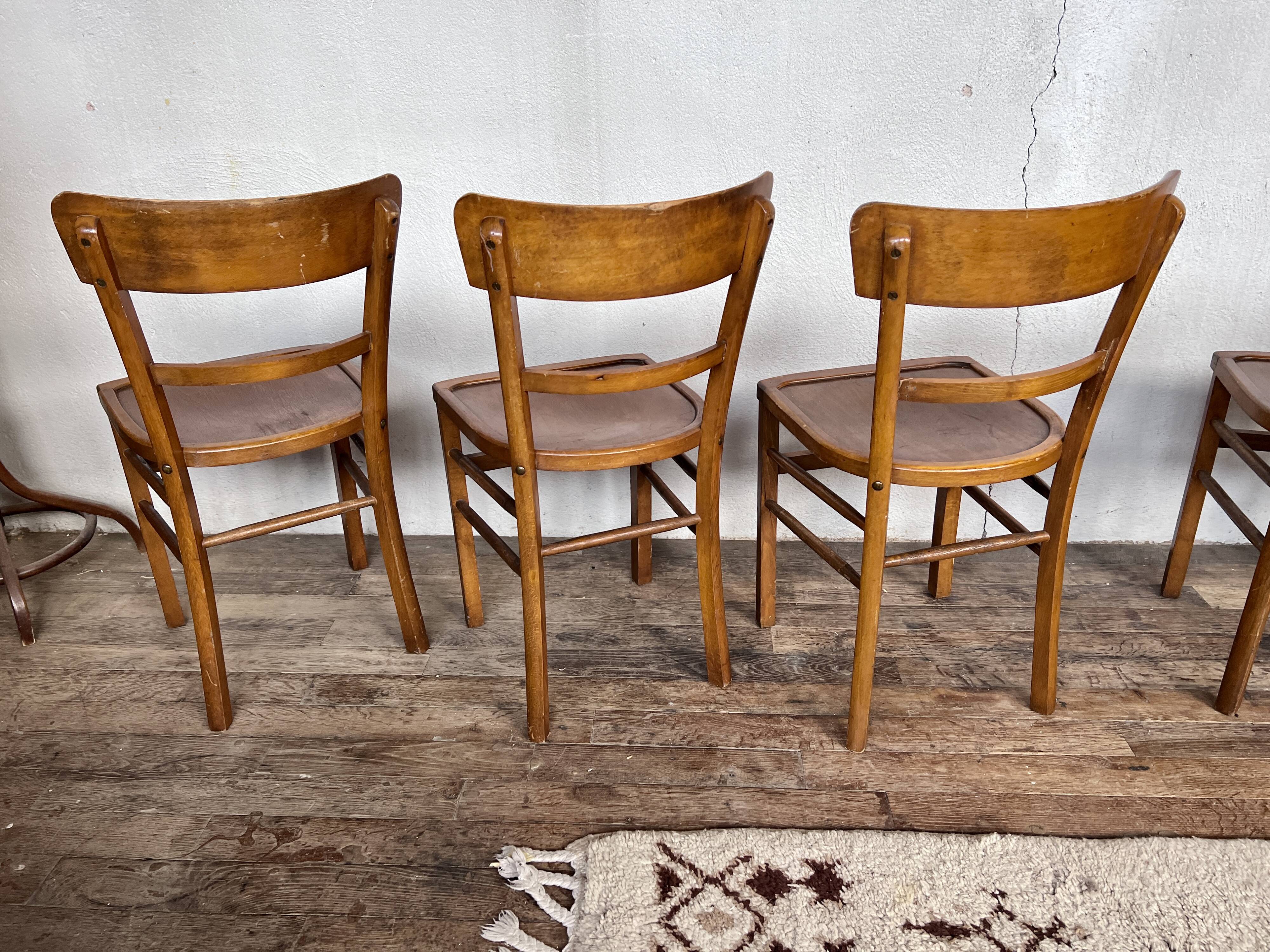 Série de 6 chaises bistrot troquet Parisien
