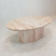 Italian marble oval coffee table, 1970's