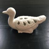 Canard pique fleurs blanc