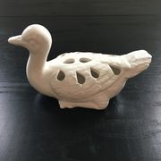 Canard pique fleurs blanc