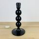 Black turned wood lamp seventies flower lampshade