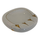 Paolo Traversi Ceramic & Gold Leaf Villari Tulip Plate Tray Vintage Italy 1