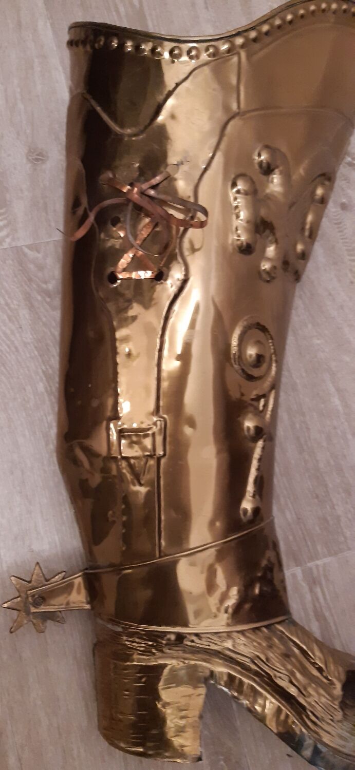 Brass boot umbrella stand