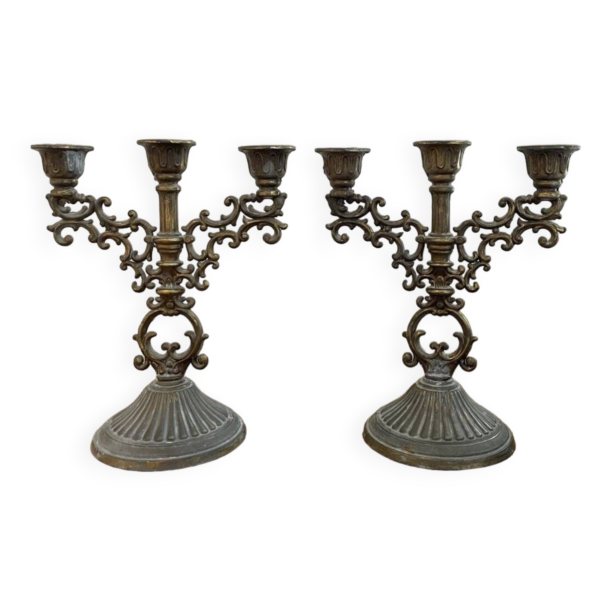 Pair of brass candlesticks