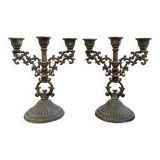 Pair of brass candlesticks