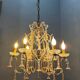 Chandelier en verre de Murano rose des années 1960