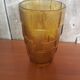 Old Art Deco Style Vase Molded Glass Orange Vintage #A696