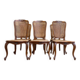 Suite de 6 chaises de style Louis XV en cannage