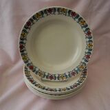 Set of 6 deep plates in earthenware from LONGCHAMP. Berthe model.