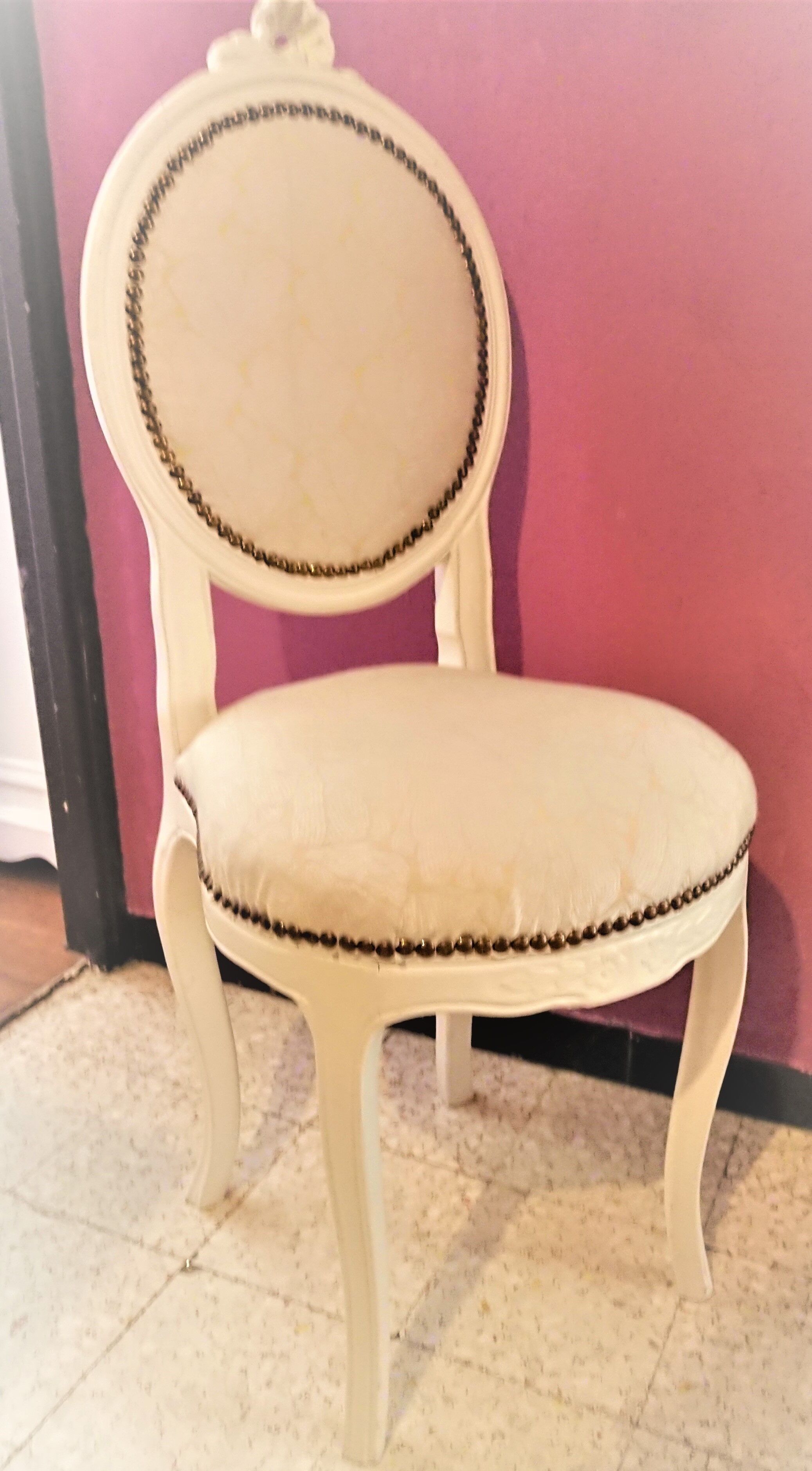 Medallion chair baroque style restored new jacquard fabric REF: 2021010203