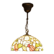 Suspension vitrail style Tiffany – Ø 30 cm – verre véritable – lourde