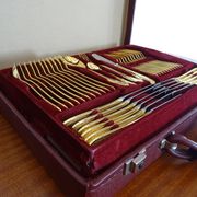 Ménagère Bestecke Solingen 70 pieces gold plated 24 carat for 12 people