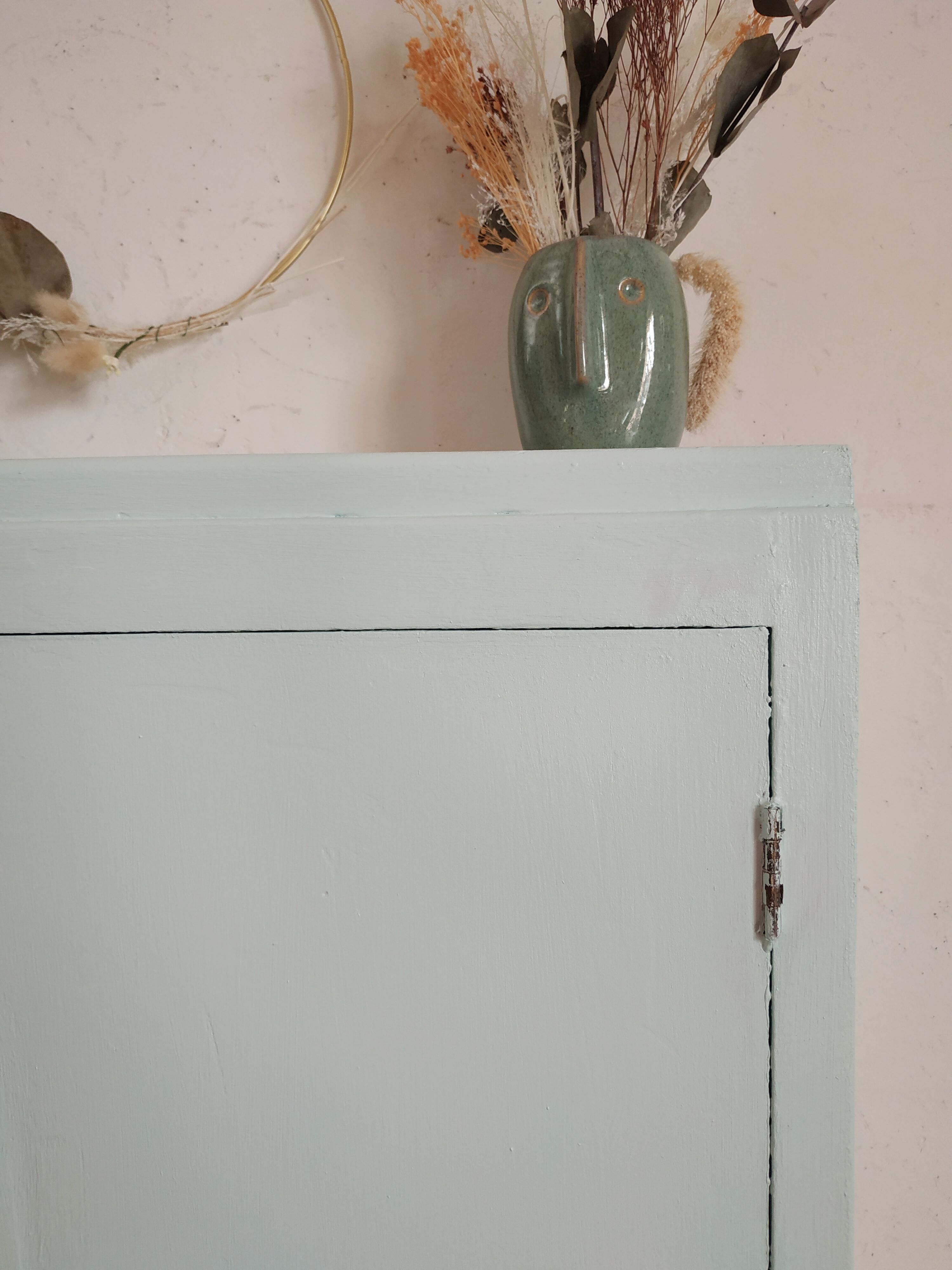 Old small green water cabinet