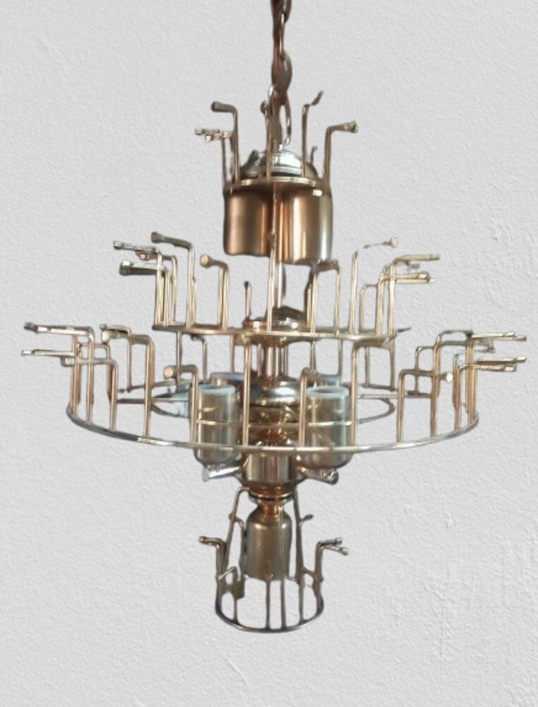 Murano crystal chandelier attributed to Paolo Venini, 1970s.