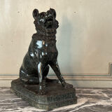 Large model of the Jennings dog in serpentine marble, memento of the Grand Tour, 19th century.